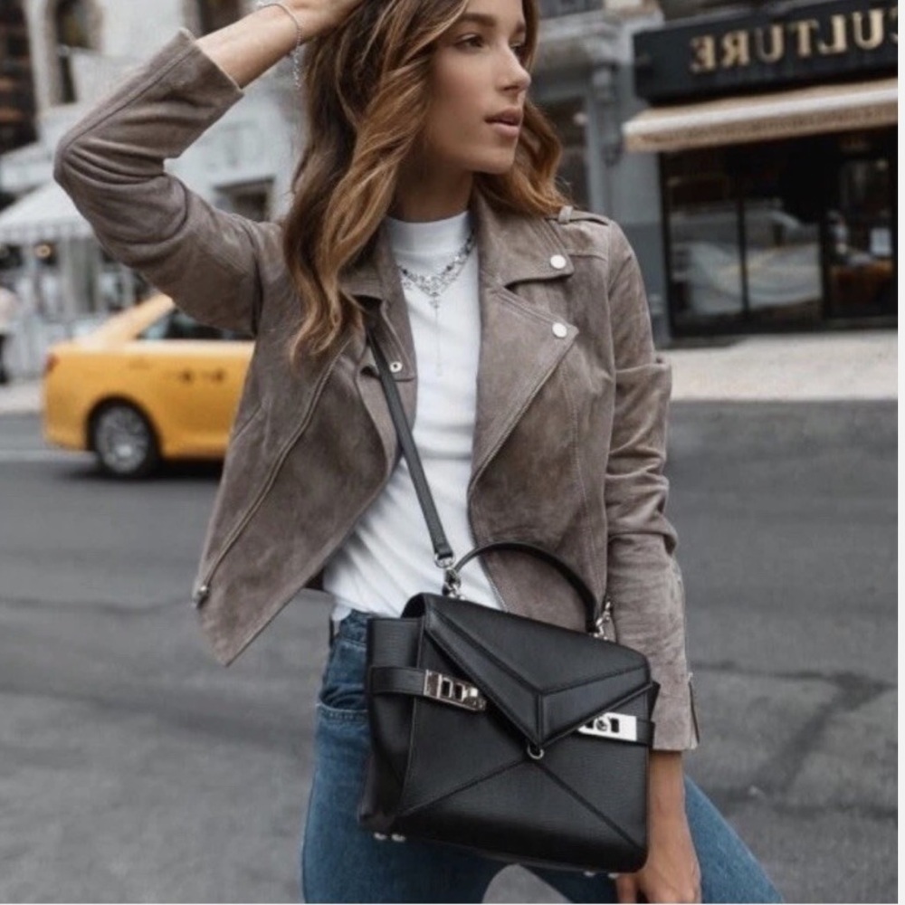 Henri Bendel Black UPTOWN MINI SATCHEL bag neutral luxury fashion